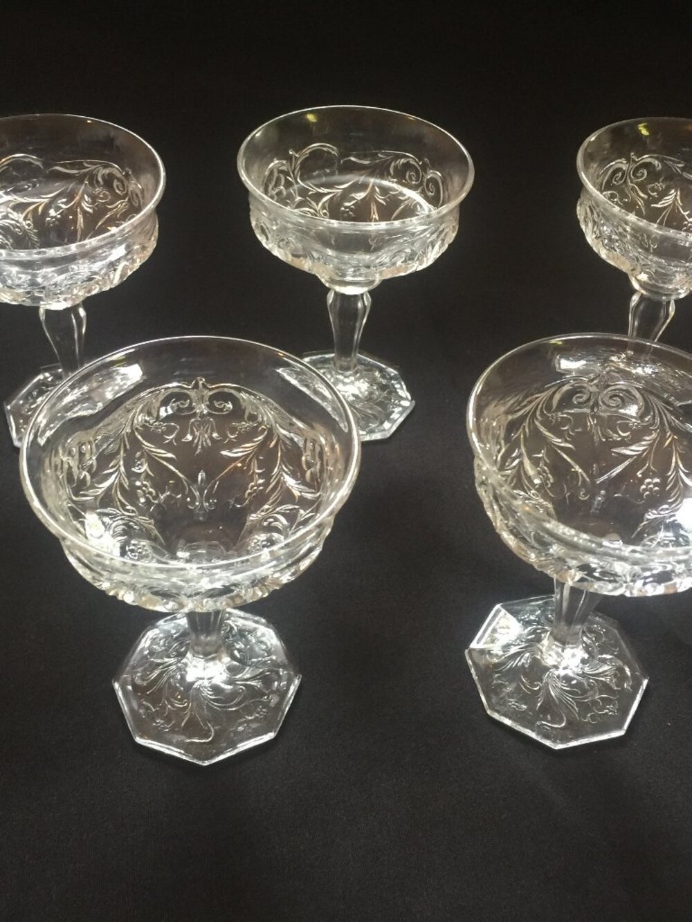 Vintage Champagne Coupe Glasses Set of 5 MCM